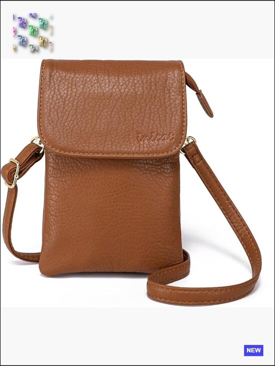 Handbags - Vegan Leather Crossbody Bag with Multiple Pockets RFID Blocking Travel Purse